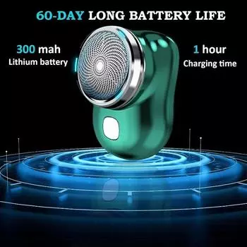 Портативная электробритва Портативная мини-бритва Перезаряжаемая USB-бритва Простое использование одной кнопки для дома, автомобиля, путешествий серебряный