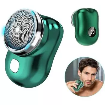 Портативная электробритва Портативная мини-бритва Перезаряжаемая USB-бритва Простое использование одной кнопки для дома, автомобиля, путешествий серебряный