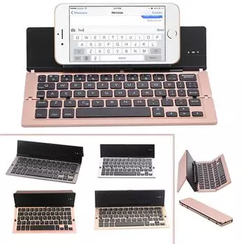 Портативная алюминиевая складная клавиатура Blueteeh, совместимая со складной клавиатурой One Size