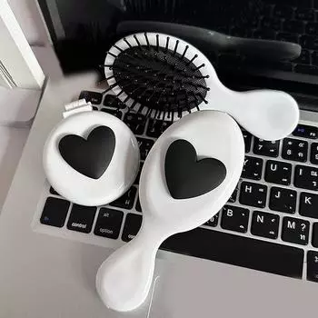 Портативная антистатическая расческа для волос, парикмахерская, массажная, складная расческа для волос, симпатичная расческа с воздушной подушкой, дорожные расчески для волос для девочек 2 белый