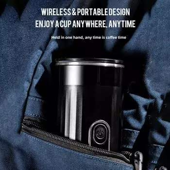 Портативная эспрессо-машина, беспроводная кофеварка 3-в-1, совместимая с капсулами и молотым кофе, 0 чёрный