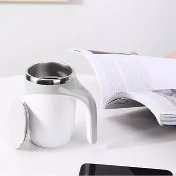 Портативная автоматическая чашка для смешивания, электрическая вращающаяся кружка из нержавеющей стали, ленивый молочный коктейль, вращающаяся магнитная кружка, стаканы для воды, кофейная чашка 380ml