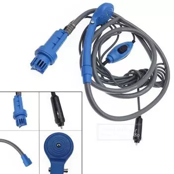 Портативная автомойка 12 В, душ для кемпинга, автомобильный душ высокого давления, набор для мытья автомобиля, электрический насос-распылитель для уличного кемпинга, путешествий, домашних животных синий