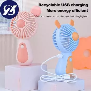 Портативная батарея с электрической емкостью, настольный вентилятор, большой стационарный вентилятор, охлаждение Rabbit розовый