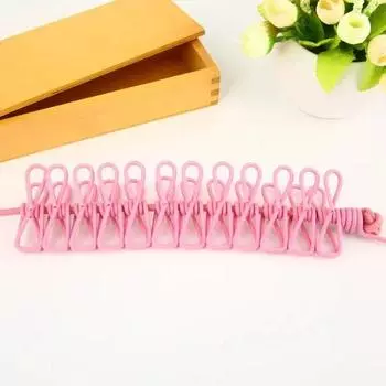 Портативная бельевая веревка с 12 зажимами, выдвижная сушилка для белья, веревка для сушки одежды, веревка для подвешивания одежды на открытом воздухе фиолетовый