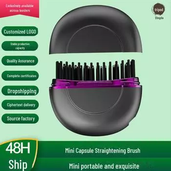 Портативная беспроводная расческа и щипцы для завивки волос: Безопасная технология отрицательных ионов для укладки без повреждения волос wireless capsule straightening comb