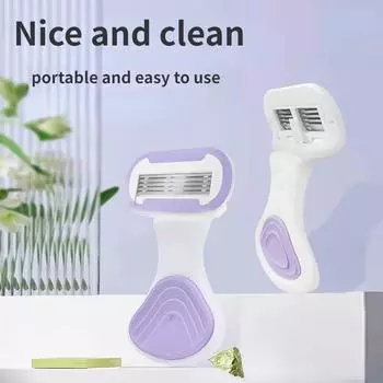 Портативная бритва для женщин, бикини, волосы на ногах, частная бритва для тела, 5-слойный картридж с мыльными лезвиями для ухода за кожей with BOX