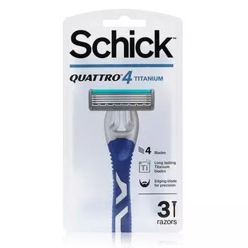 Портативная бритва Schick Quattro 4 Titanium, 3 шт., 1 шт., корейское лезвие