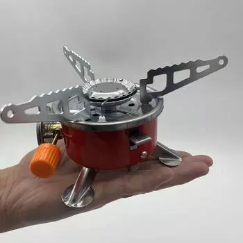 Портативная бутановая печь с круглым картриджем, компактная бутановая печь для кемпинга и приготовления пищи на открытом воздухе бежевый