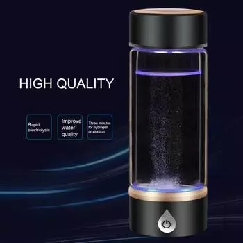 Портативная бутылка для водородной воды, быстрый 3-минутный электролиз, безопаснее, здоровее, питьевая вода, чашка из боросиликатного стекла красный