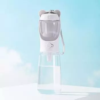 Портативная бутылка для воды для собак и кошек с контейнером для хранения еды и воды для щенков, домашних животных, миска для кормления, уличные дорожные поилки для домашних животных Withoutears 350ML