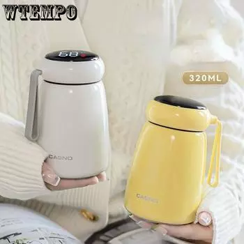 Портативная чашка для воды Intelligence Thermos Cup 320 мл Вакуумные колбы Портативные термосы Из нержавеющей стали Чашка для воды Бутылка для воды Путешествие ЧайНая кружка Офисная термос чашка 320ml