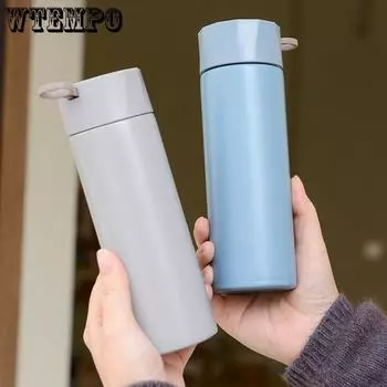 Портативная чашка для воды, термос, 300 мл, термосы, портативная термос-чашка из нержавеющей стали, бутылка для воды, кружка для чая, офисный термос 300 ml синий