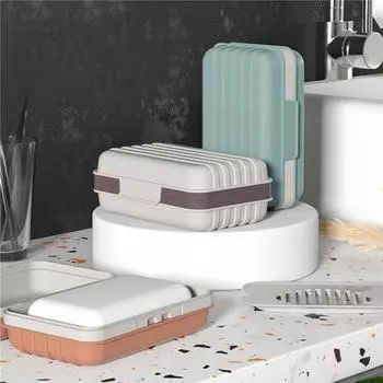 Портативная дорожная коробка для мыла с крышкой, креативный бытовой держатель для мыла, герметичный чехол One Size оранжевый