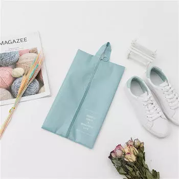 Портативная дорожная складная сумка для обуви из полиэстера, удобный органайзер для обуви, сумка на молнии для сортировки обуви синий