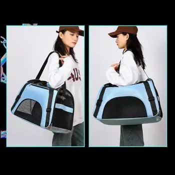 Портативная дорожная сумка для щенков, рюкзак для домашних животных, дышащая сетка, рюкзак для маленьких собак, кошек и собак, уличная палатка, сумка для домашних животных S чёрный