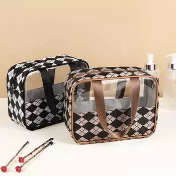 Портативная дорожная сумка для стирки, полупрозрачная водонепроницаемая косметичка-клатч для хранения средств по уходу за кожей, сумка для хранения с ласточкой