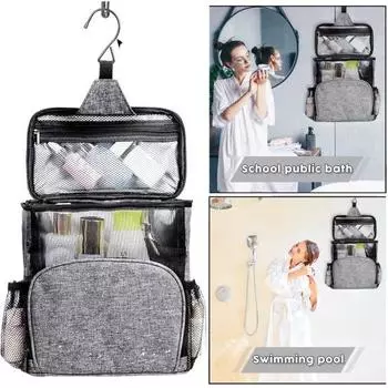 Портативная душевая кабина с большой вместимостью, гладкой молнией, несколькими карманами, подвесной сеткой