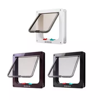 Портативная дверь для домашних животных, сменная собачья калитка, запирающаяся оконная калитка для кошек и собак, откидная дверца для внутренних, наружных окон и стен, кормушка для домашних животных белый