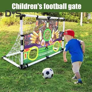Портативная футбольная сетка для тренировок по броскам для детей, футбольные тренировочные ворота с мячом и насосом, складные футбольные ворота для тренировок в помещении и на открытом воздухе белый