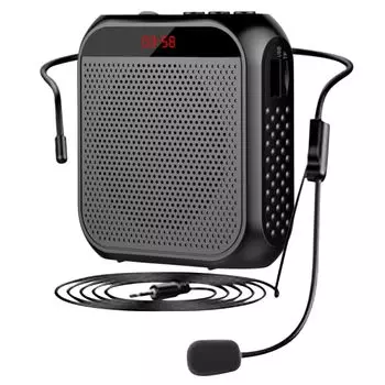 Портативная гарнитура с микрофоном, маленькая USB-музыка, идеально подходит для черного динамика, мегафона, громкой связи, в комплекте, динамика, MicroSD, воспроизведения, событий, чёрный