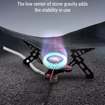 Портативная газовая плита для кемпинга, складная газовая плита, горелка для походов на открытом воздухе, походов чёрный