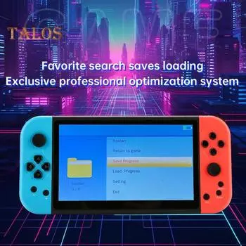 Портативная игровая консоль 7-дюймовый TFT-экран Встроенная более 1000 игр с поддержкой нескольких эмуляторов Портативный игровой плеер в стиле ретро красный/синий