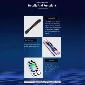 Портативная игровая консоль ANBERNIC, портативная игровая консоль с 3,5-дюймовым IPS-экраном и двойной 3D-качалкой чёрный