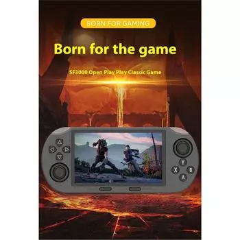 Портативная игровая консоль с горизонтальным экраном HD и диагональю 4,5 дюйма, аркадный портативный симулятор со встроенными 20 000+ играми 64G20000 games чёрный