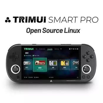 Портативная игровая консоль Smart Pro, 4,96 дюйма, IPS-экран, система Linux, джойстик, RGB-подсветка, игровая консоль Trimui в стиле ретро, подарок No Card(0 Games) чёрный