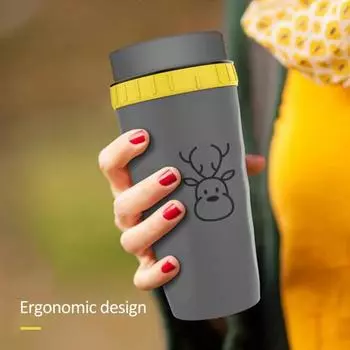 Портативная изолированная дорожная кружка Twizz Cup с соломой, герметичная закручивающаяся конструкция, без крышки, сохраняет тепло, 2 часа в холоде, 6 часов, эргономичная кружка для питья B жёлтый