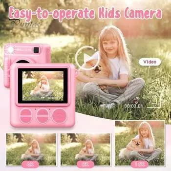 Портативная камера мгновенной печати с цветными ручками, безопасная технология термопечати, самодельная перезаряжаемая многофункциональная детская камера небесно-голубой