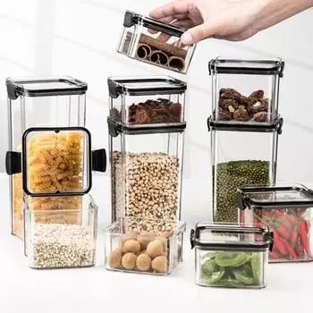 Портативная канистра для пищевых продуктов, экологически чистый, хороший видимый контейнер для хранения продуктов 2 белый
