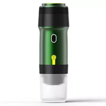 Портативная кофемашина для автомобиля, дома, путешествий, 3 в 1, беспроводная электрическая кофеварка, работающая с капсулой зелёный