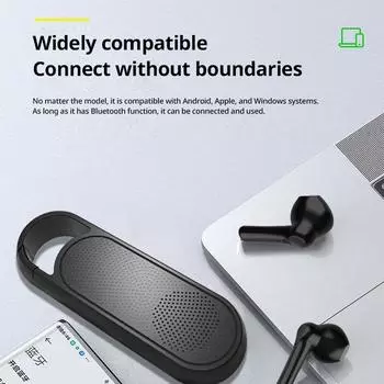 Портативная колонка Bluetooth для езды на открытом воздухе, наушники TWS, 2-в-1, креативные мини-акустические наушники со звукоизоляцией и шумоподавлением белый