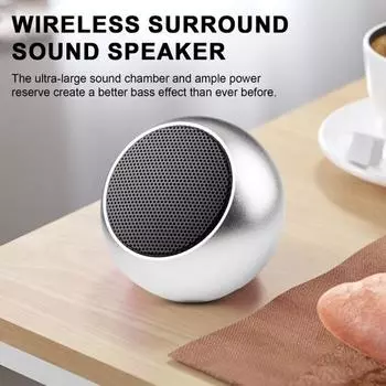 Портативная колонка Yousheng с объемным звуком на 360 градусов и эффектом высоких басов, Bluetooth-совместимая музыкальная колонка 5.0 чёрный