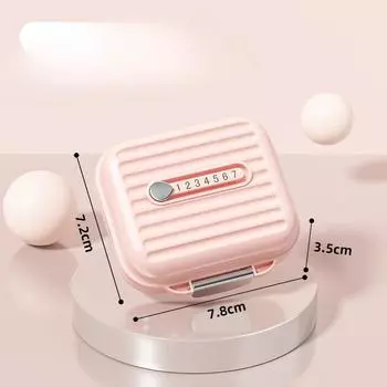 Портативная коробка для лекарств, коробка для выдачи, маленькое устройство для выдачи, отделения, таблетки, хранение ювелирных изделий и герметичная коробка Pink small -7 squares