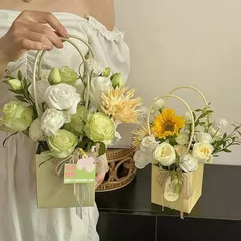 Портативная коробка для упаковки цветов, свадебное украшение, подарочный пакет, сумочка, День святого Валентина, украшение для вечеринки по случаю дня рождения, упаковка для букета своими руками