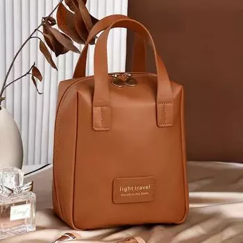 Портативная косметичка большой емкости, водонепроницаемая сумка для хранения косметики, эстетически привлекательная модная сумка-органайзер для косметики коричневый