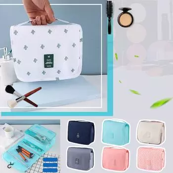 Портативная косметичка для девочек, мужская портативная косметичка большой емкости с крючком, сумка для мытья One Size бежевый