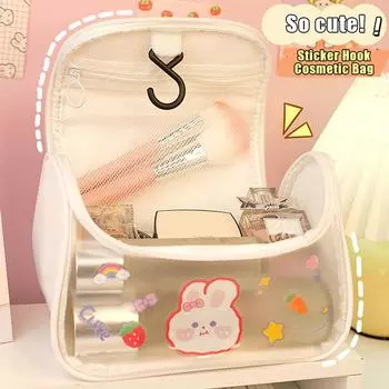 Портативная косметичка, женская дорожная органайзер для хранения туалетных принадлежностей, женский водонепроницаемый набор для мытья из ПВХ, прозрачный чехол для макияжа на молнии розовый
