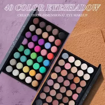 Портативная косметика 40 цветов матовая палитра теней для век женский макияж 1