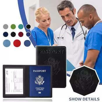 Портативная кожаная кобура для хранения карточек, паспорта, сумка для хранения карт, держатель для карт чёрный