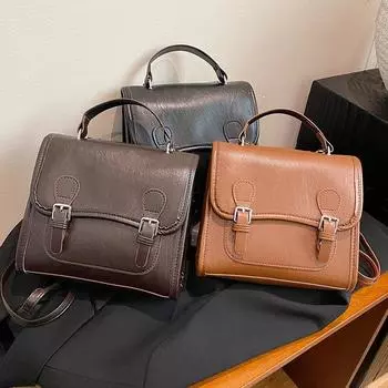 Портативная красная сумка, женский трендовый модный рюкзак, универсальный рюкзак в студенческом стиле коричневый