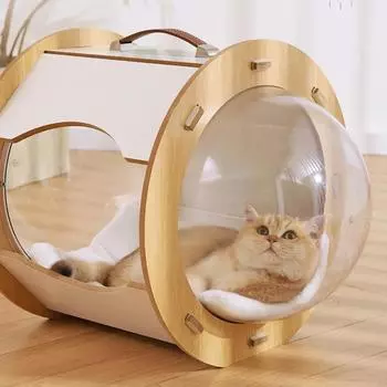 Портативная круглая капсула для кошек, 360 °, без мертвых углов, двусторонняя космическая капсула, портативная доска для кошачьих когтей