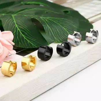 Портативная круглая серьга, безопасная, нержавеющая сталь, износостойкая 4 x 9mm