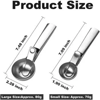 Портативная ложка для мороженого из нержавеющей стали с удобной ручкой, устройство для приготовления фруктового льда с антипригарным покрытием для замороженного йогурта и мороженого