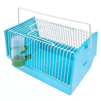 Портативная маленькая клетка для попугая, подушка пион с двумя устройствами для кормления, принадлежности для птиц wj1130199 синий