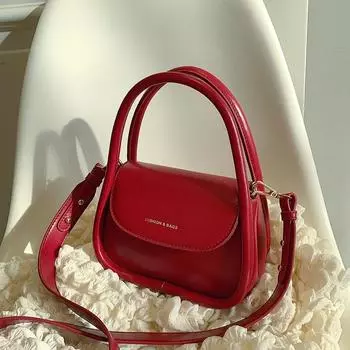 Портативная маленькая женская сумка высокого класса Sense Foreign Texture сумка через плечо ретро женская сумка-мессенджер маленькая квадратная сумка красный