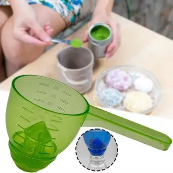 Портативная мерная ложка со шкалой, многоцелевая, с длинной ручкой, воронка для порошка, с защитой от переполнения, мерные ложки, кухонные принадлежности для выпечки 1pcs синий